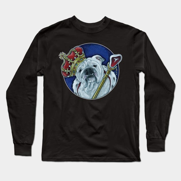 King Bulldog Long Sleeve T-Shirt by Nat Ewert Art